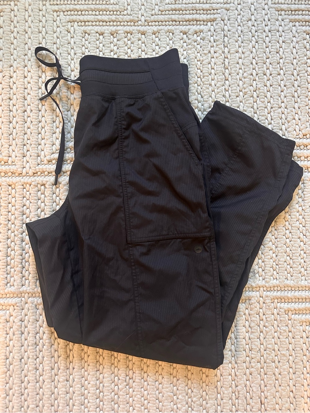 Black Drawstring Cargo Joggers